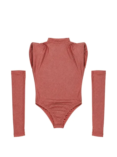 Miss Grant Kids removable-sleeve glitter-effect bodysuit