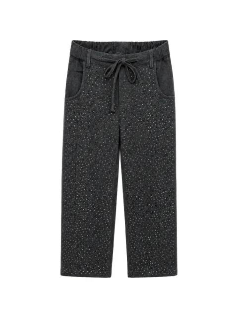 Miss Grant Kids rhinestone-embellished drawstring trousers