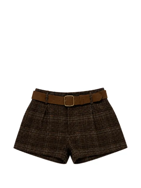 Miss Grant Kids belted checked shorts