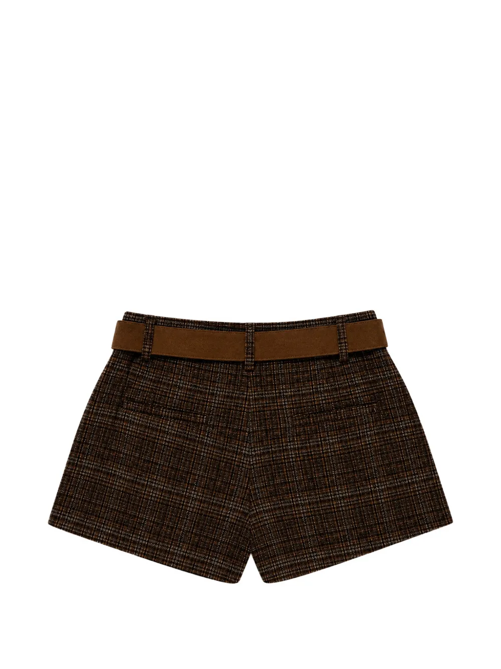 Miss Grant Kids Geruite shorts met ceintuur Bruin