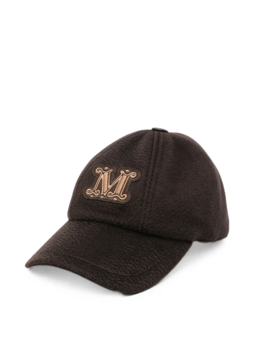 Max Mara logo-patch cashmere baseball cap - Braun