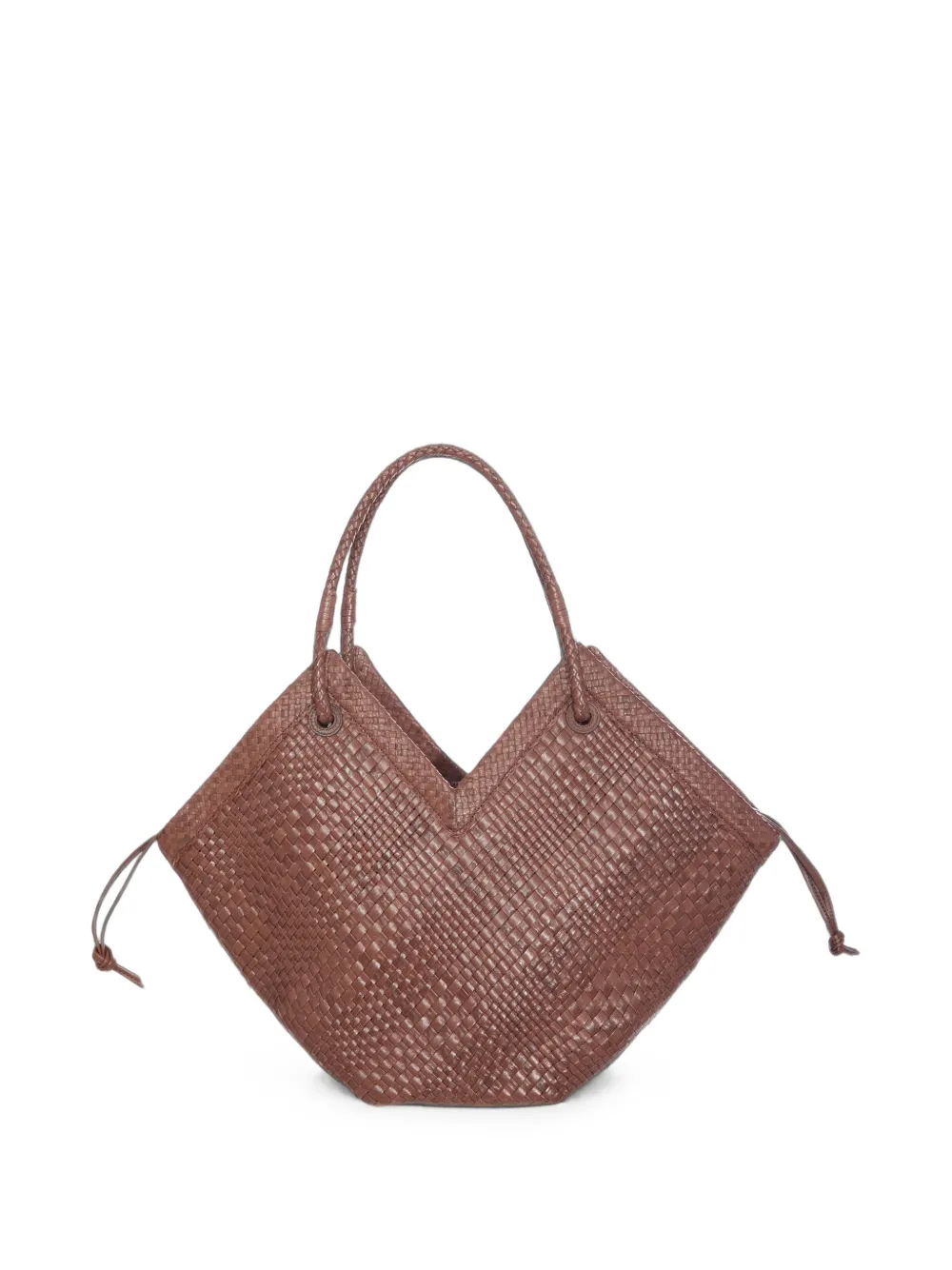 IBELIV Grote Trinity geweven leren shopper Bruin