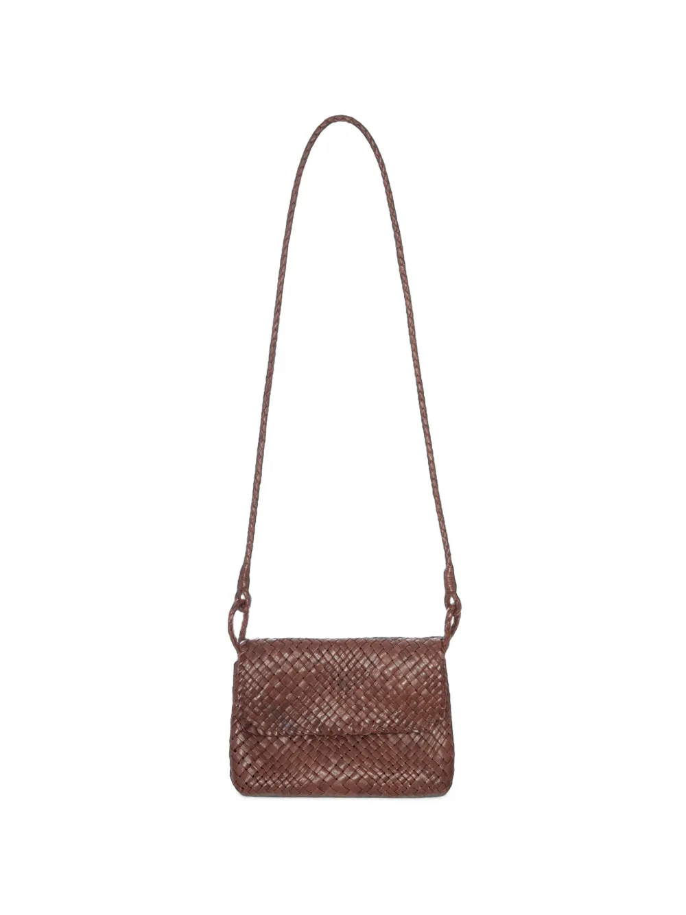 IBELIV Paris woven leather cross body bag - Marrone