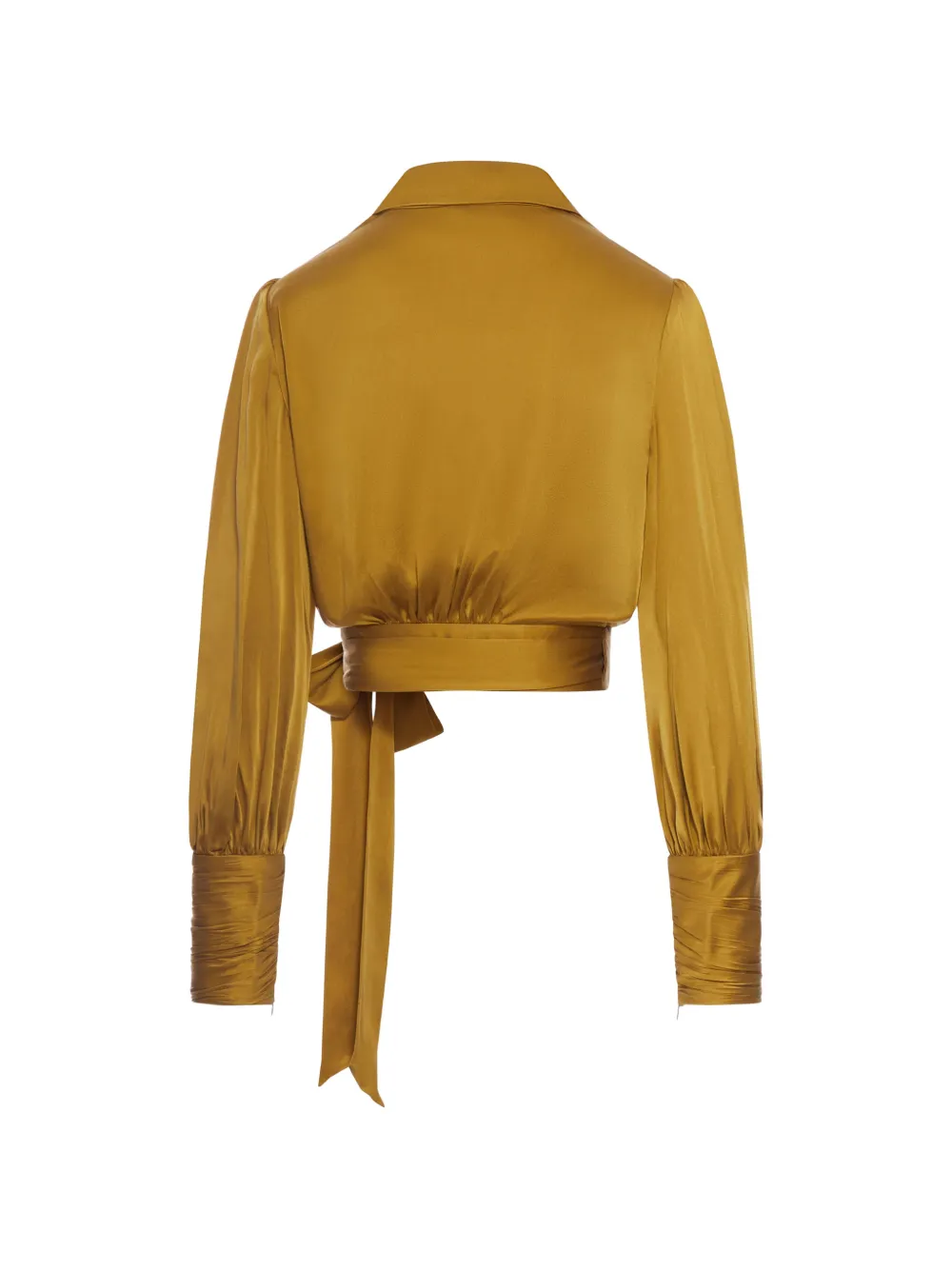 ZIMMERMANN Cropped zijden blouse met wikkelstijl Groen