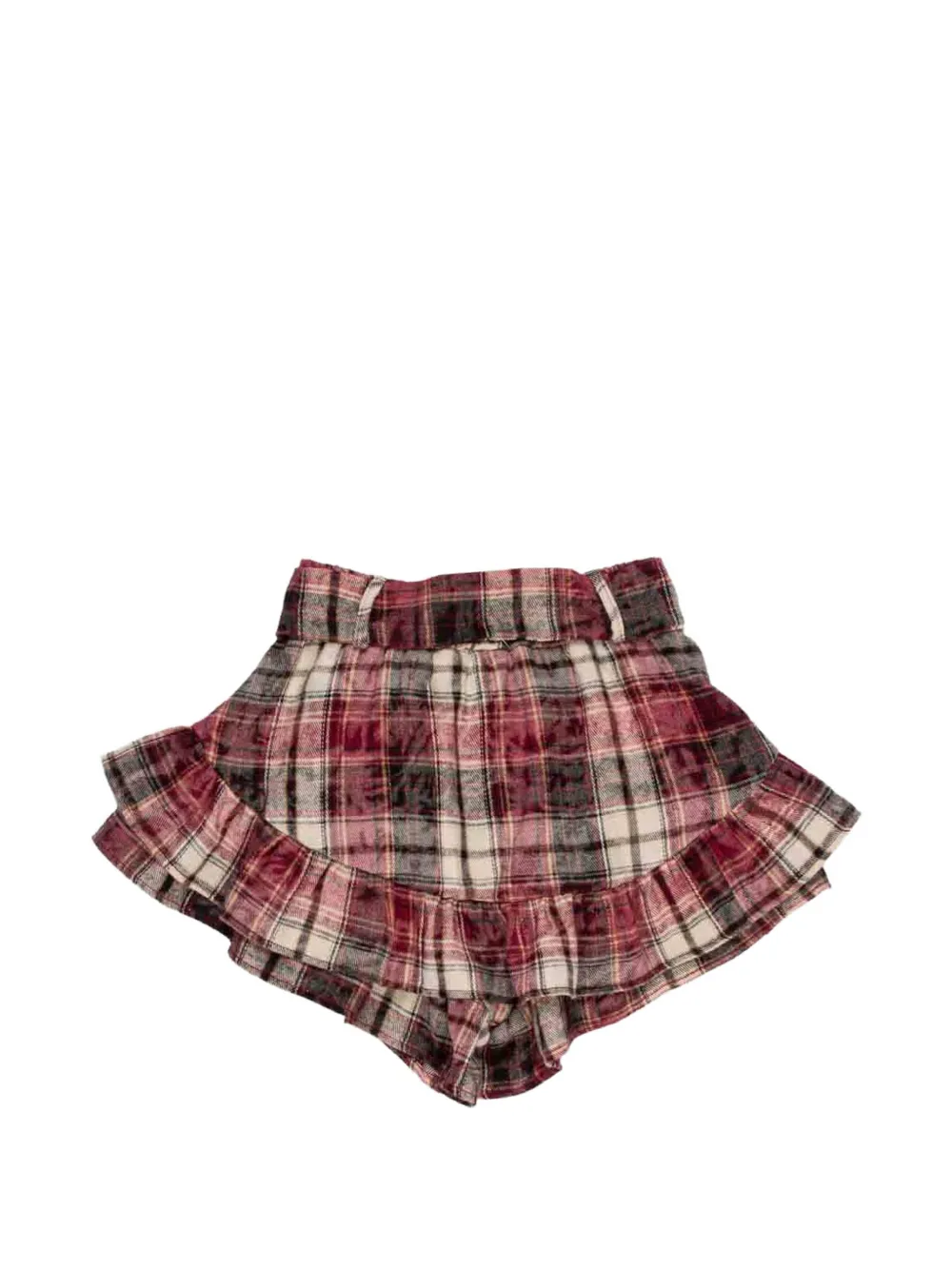 Miss Grant Kids Geruite shorts met ruches Rood