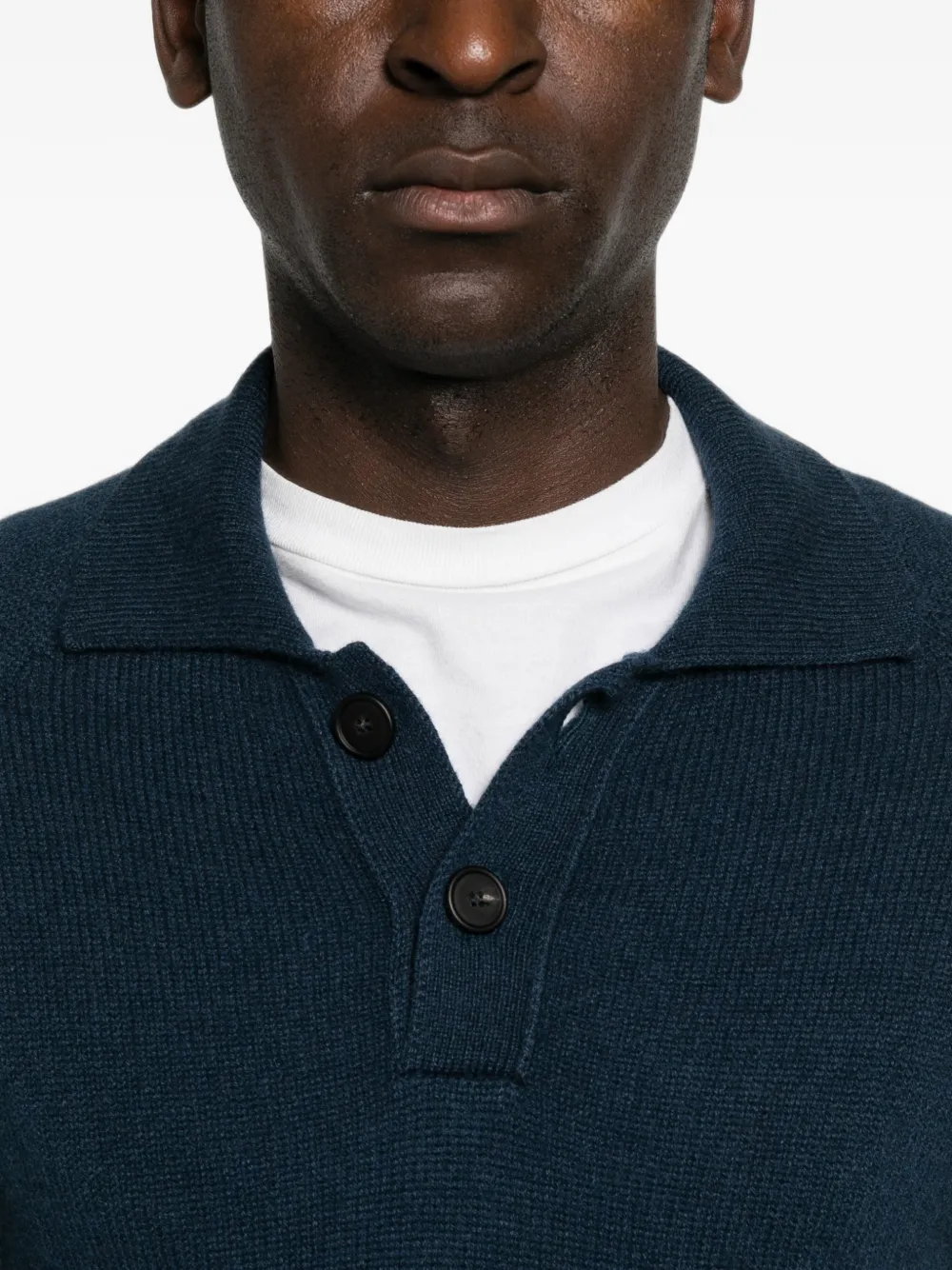Tagliatore Voltaire gebreid poloshirt met raglan mouwen Blauw