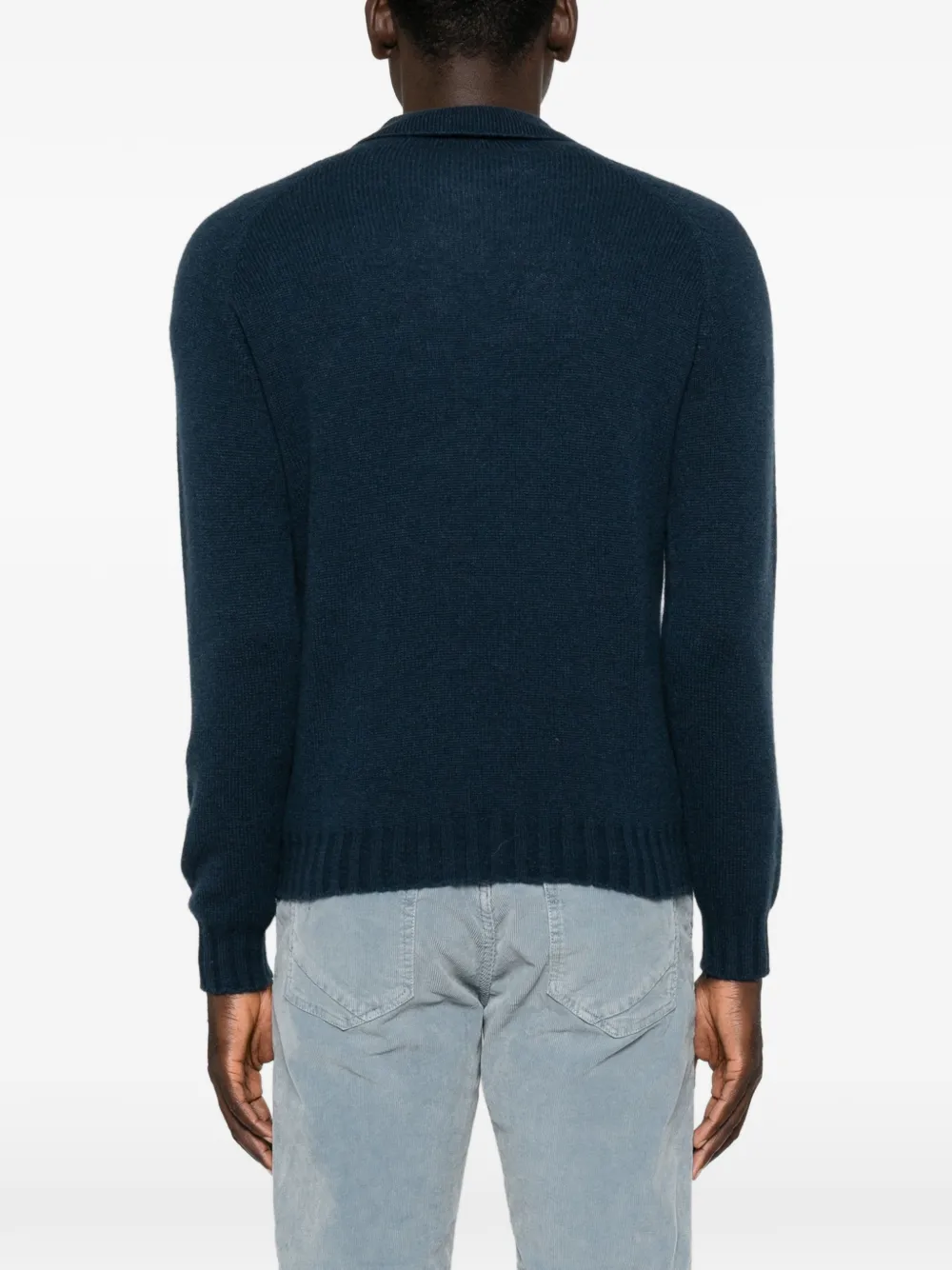 Tagliatore Voltaire gebreid poloshirt met raglan mouwen Blauw