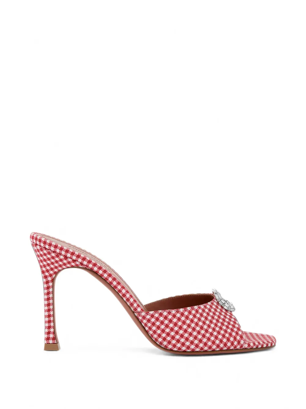 Amina Muaddi Mini Camelia gingham heeled sandals Rood