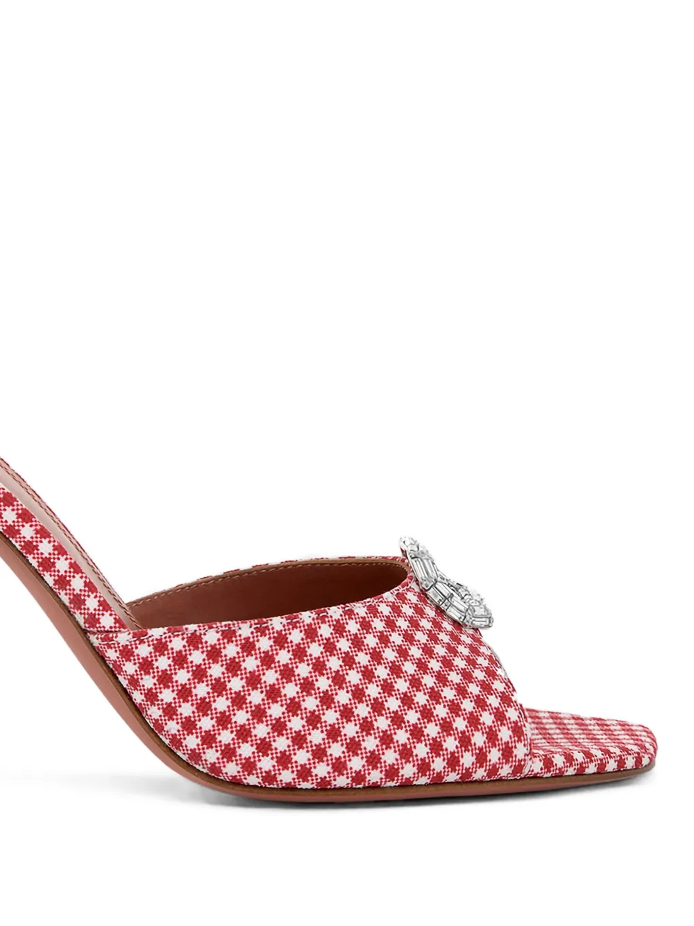 Amina Muaddi Mini Camelia gingham heeled sandals Rood