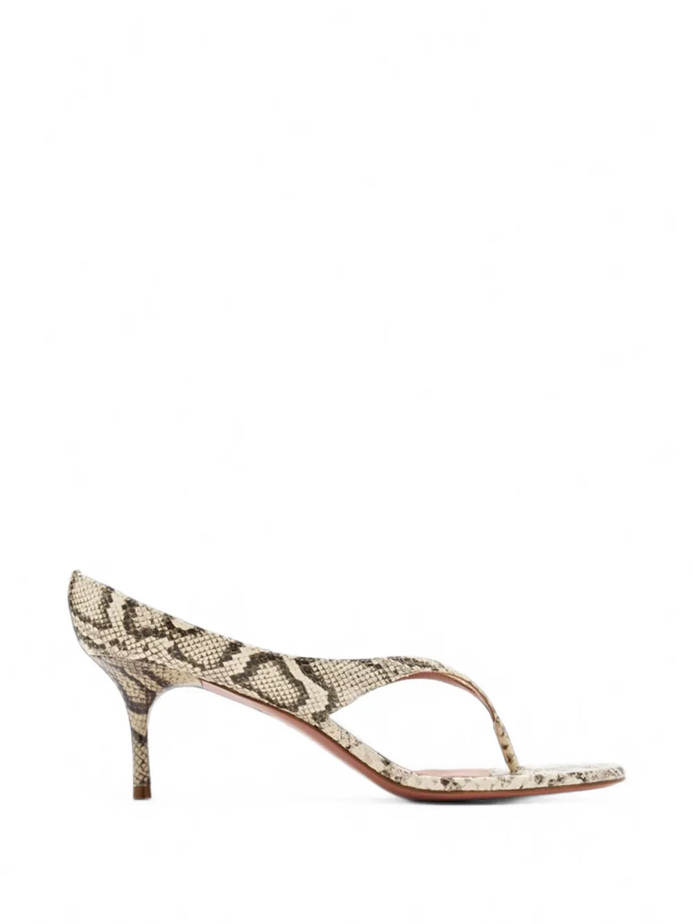 Amina Muaddi Alexandra snake-print thong sandals Beige