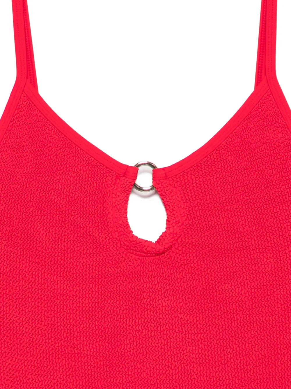 Hunza G Gekreukt badpak met ringdetail Rood