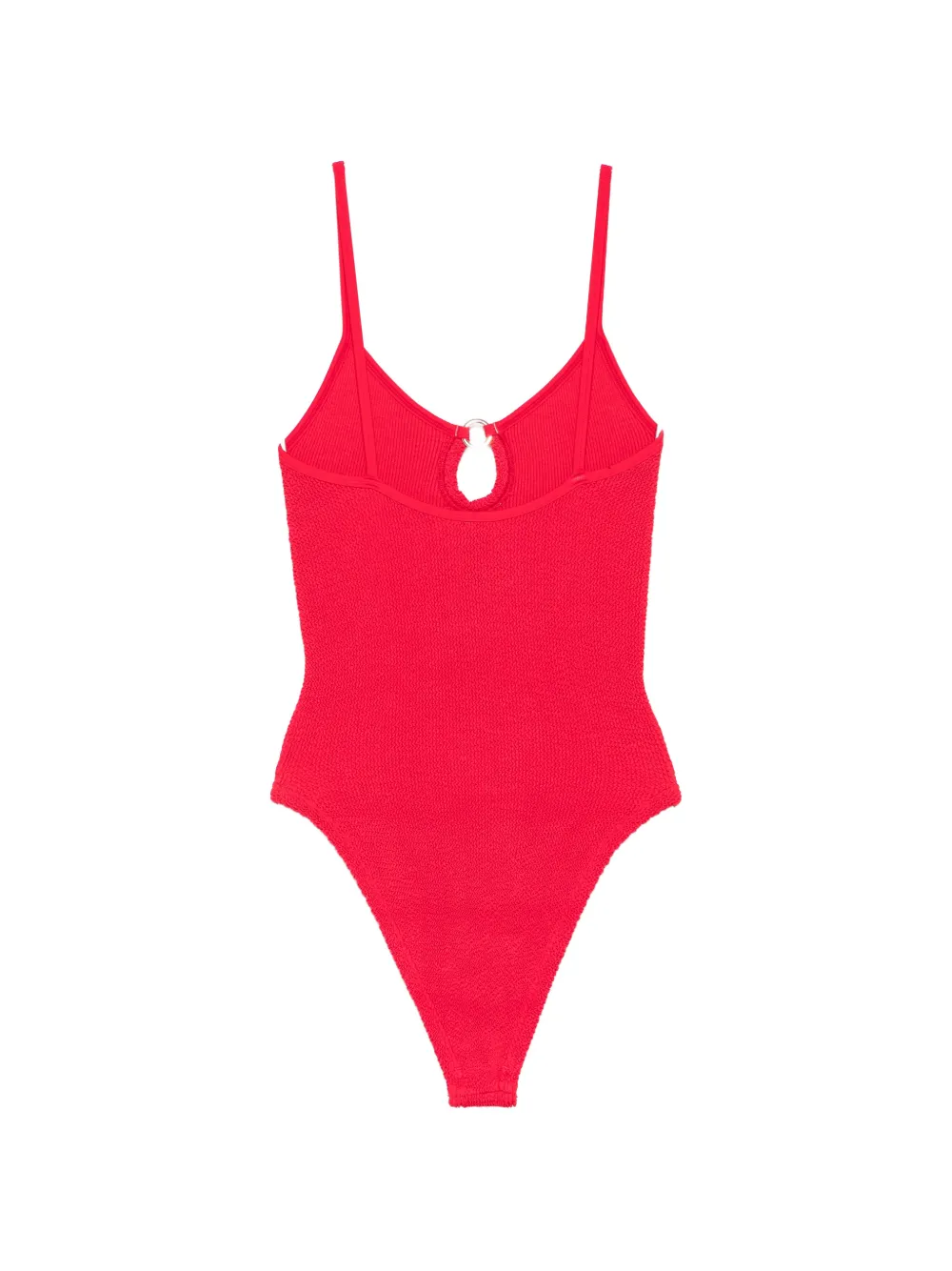 Hunza G Gekreukt badpak met ringdetail Rood