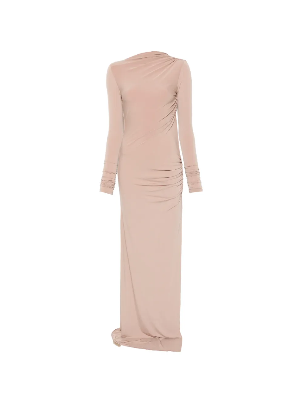 THE ANDAMANE Sophie ruched open-back maxi dress - Toni neutri
