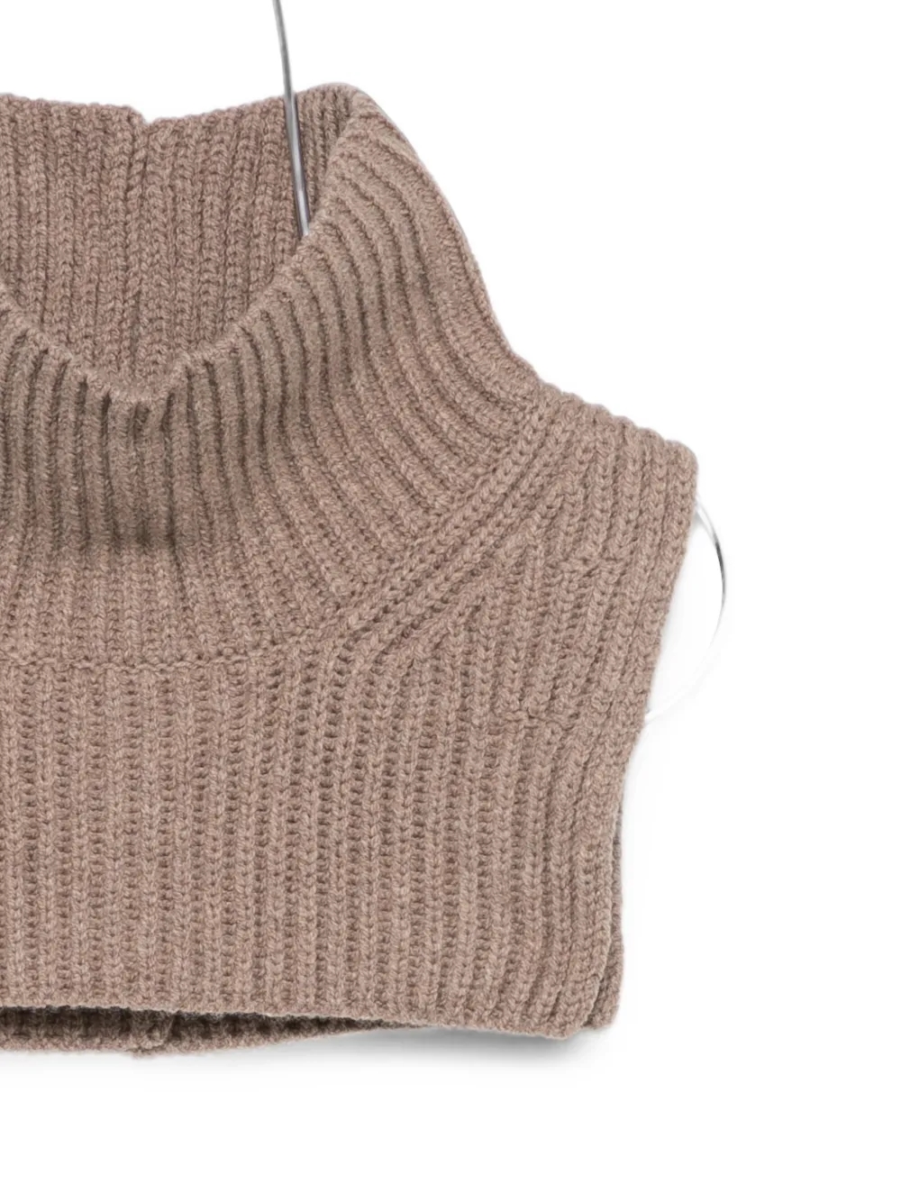 Soeur Gad ribbed-knit high-neck scarf Beige