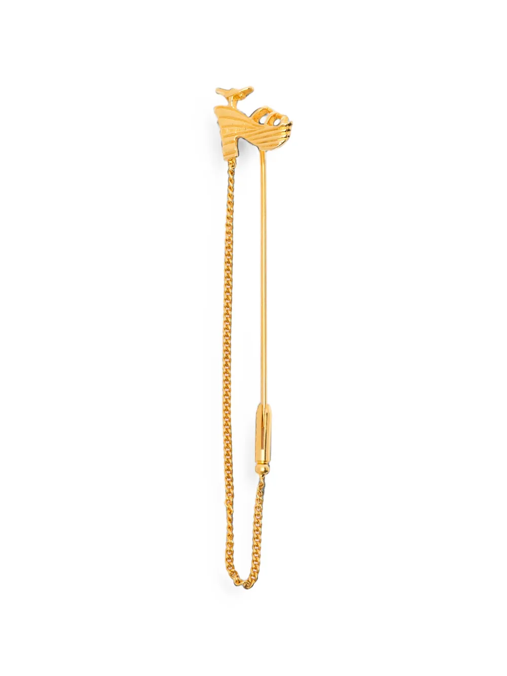 Ferragamo Pre-Owned 1980s shoe-motif chain brooch - Oro