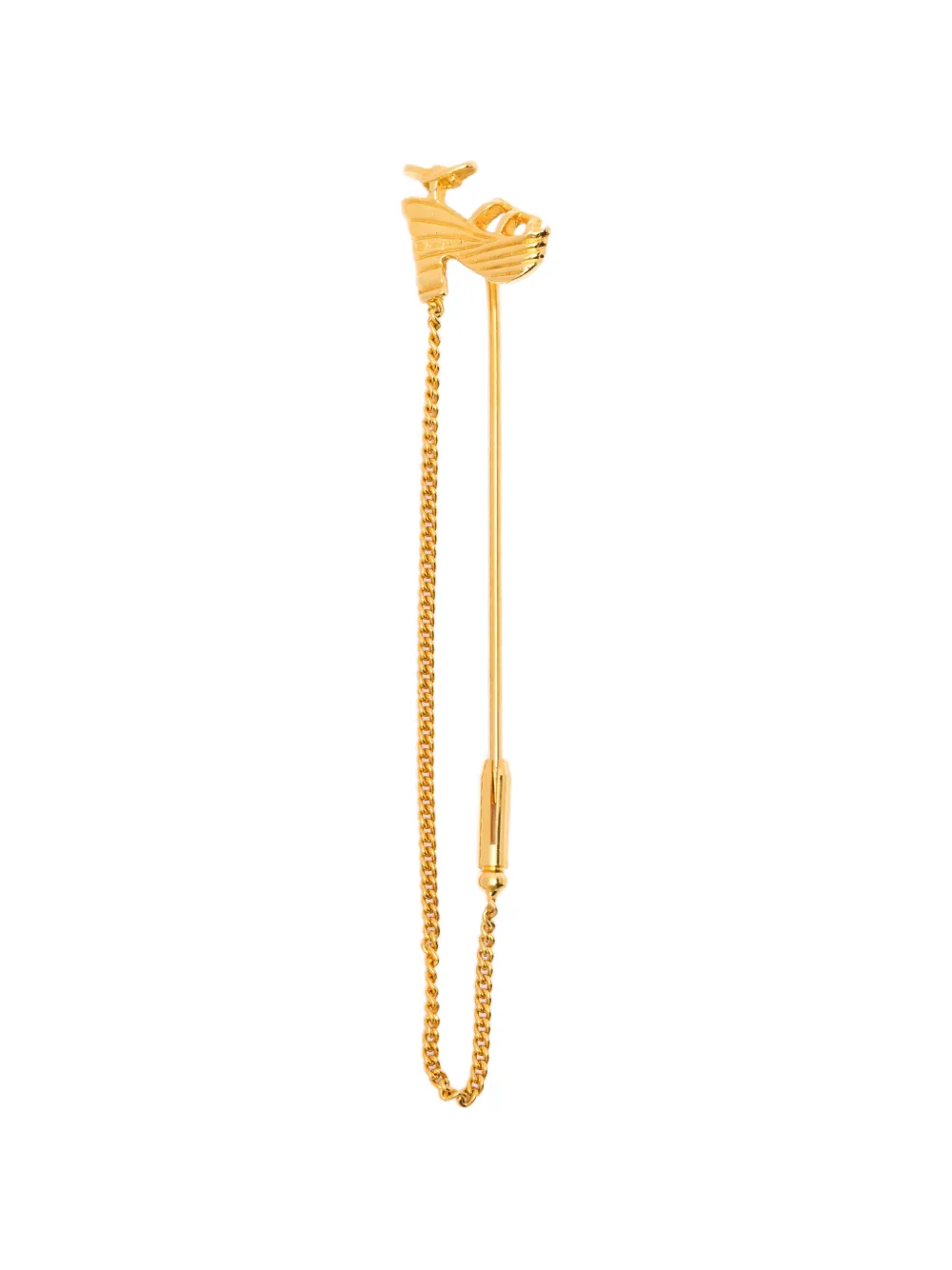 Ferragamo Pre-Owned 1980s shoe-motif chain brooch - Gold