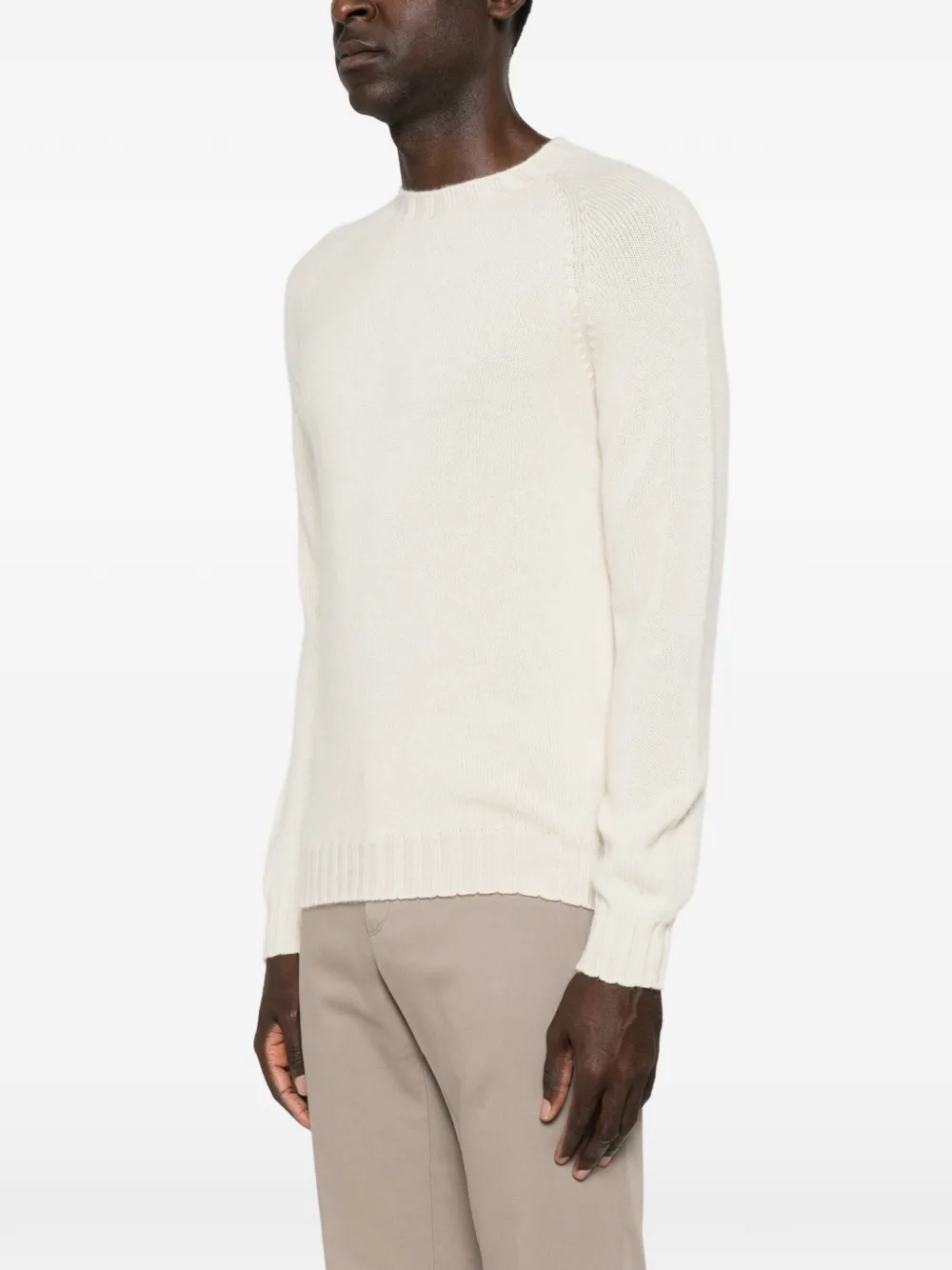Tagliatore Nobhil trui met lange mouwen en geribbelde afwerking Beige