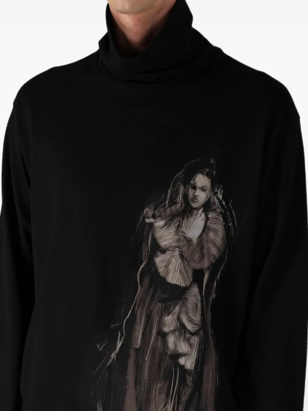 Yohji Yamamoto T-shirt met print Zwart