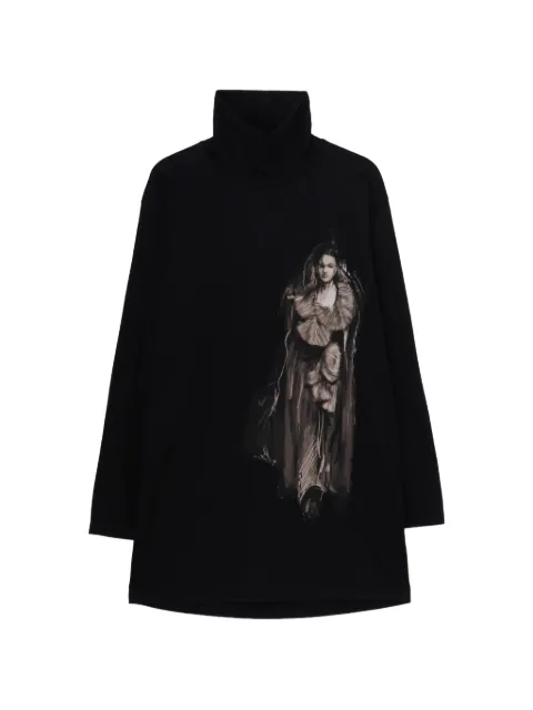 Yohji Yamamoto graphic-print turtleneck T-shirt