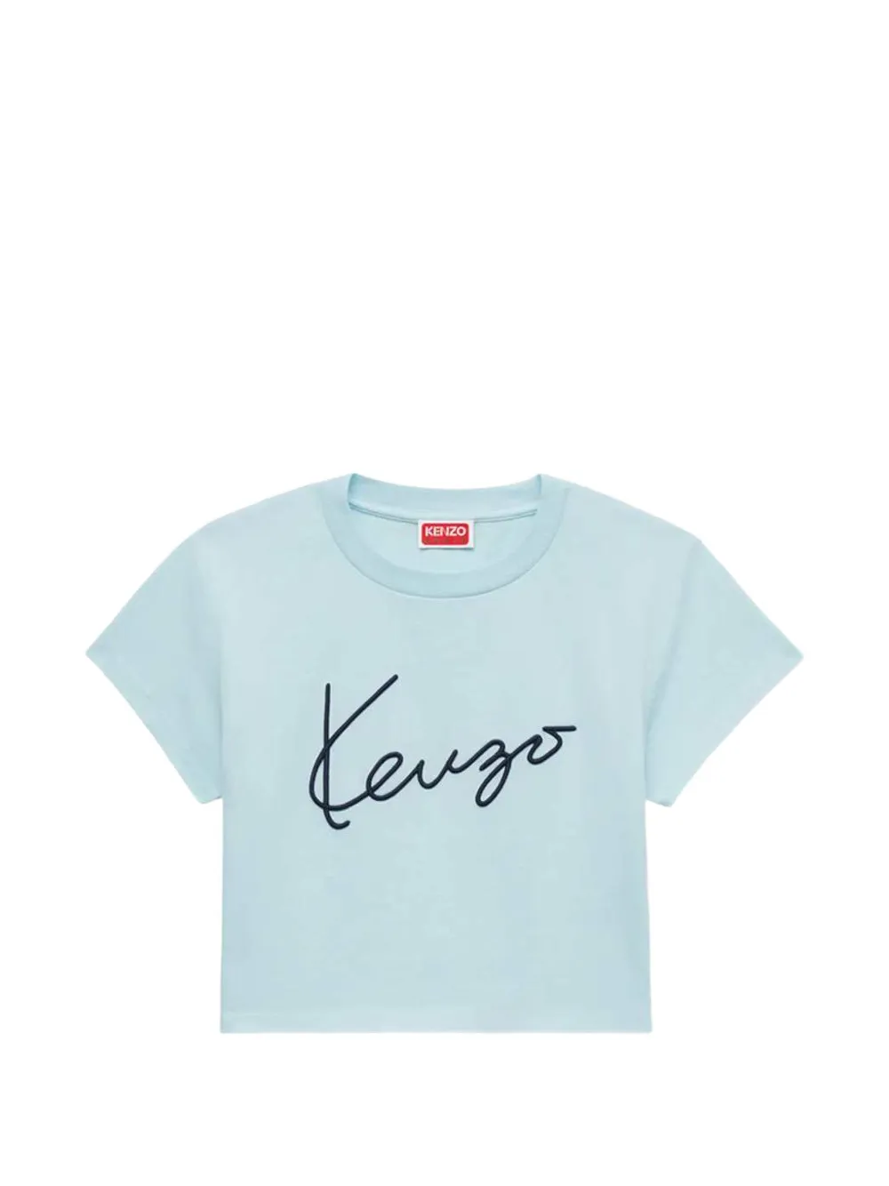 Kenzo Signature embroidered T-shirt Blauw