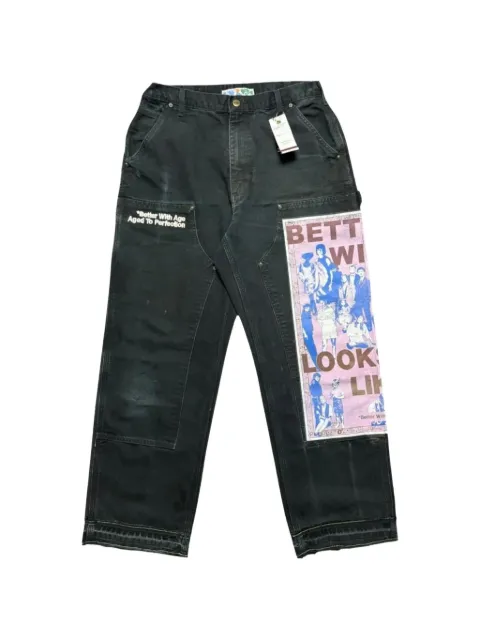 Better with Age  graphic-print patchwork trousers