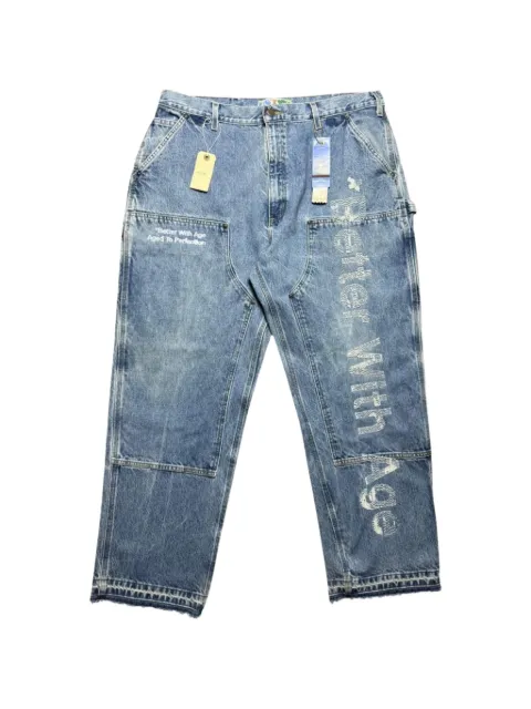 Better with Age  Forgot Double Knee hand-beaded double-knee jeans