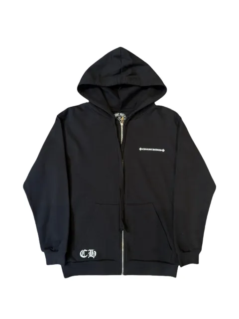 Chrome Hearts logo-print zip-up hoodie