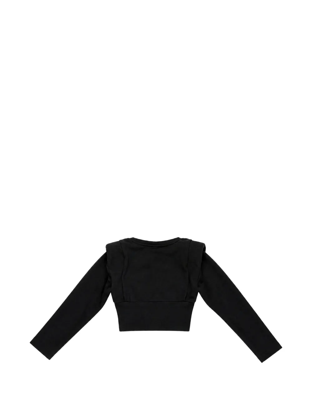Miss Grant Kids padded-shoulder cropped sweater Zwart