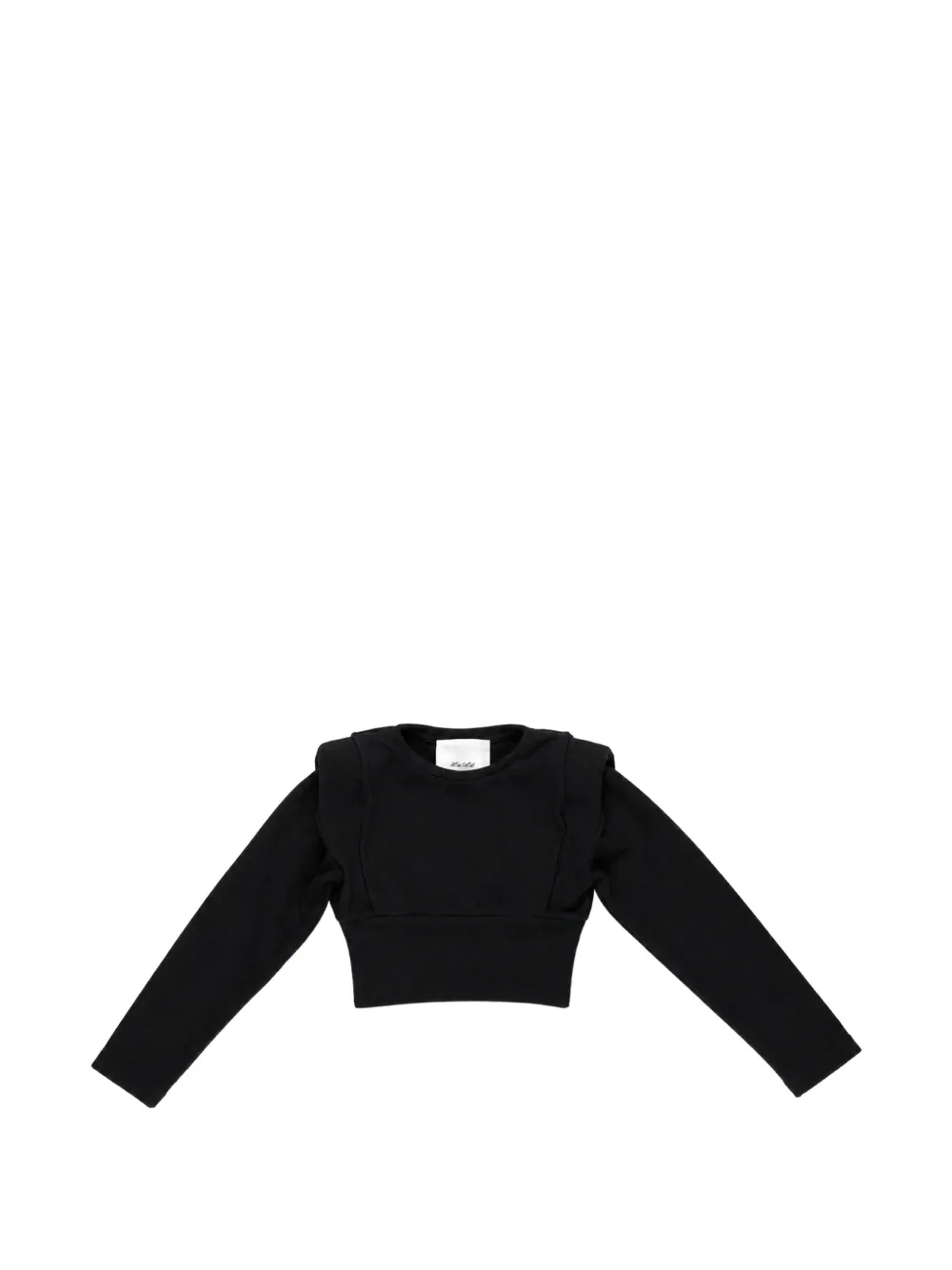 Miss Grant Kids padded-shoulder cropped sweater Zwart