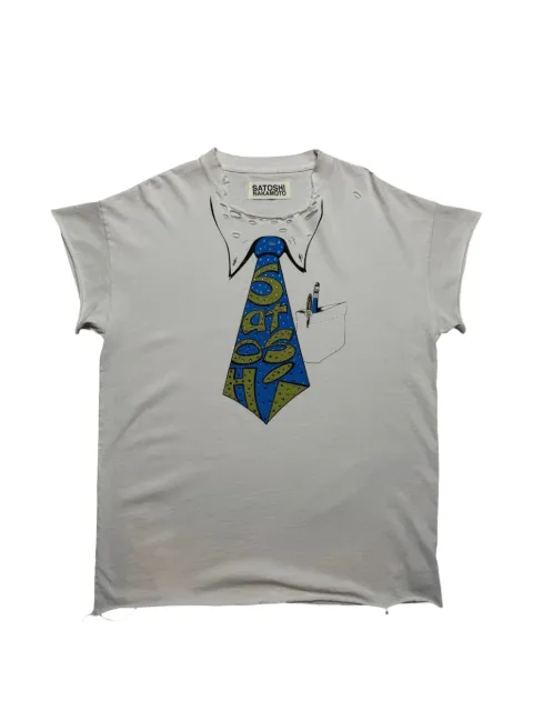 SATOSHI NAKAMOTO Studded Tie T-shirt