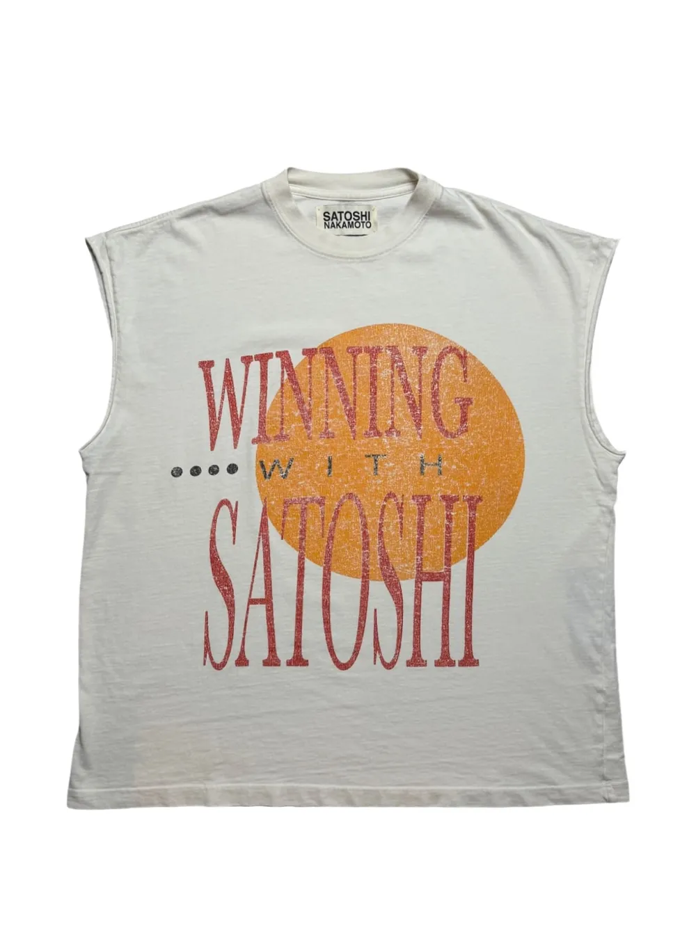 SATOSHI NAKAMOTO Winning With sleeveless T-shirt - Nude