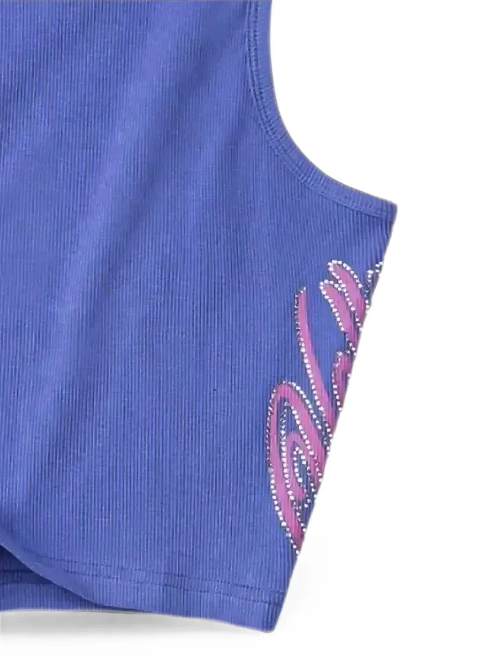 Vale Tanktop versierd met stras Blauw