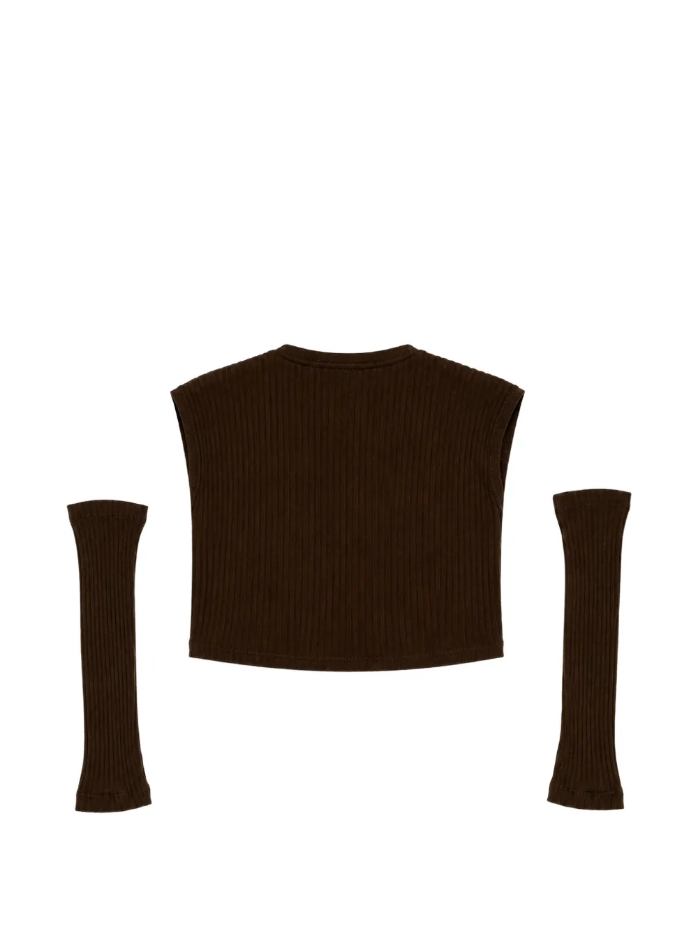 Miss Grant Kids ribbed-knit detachable-sleeve sweat Bruin