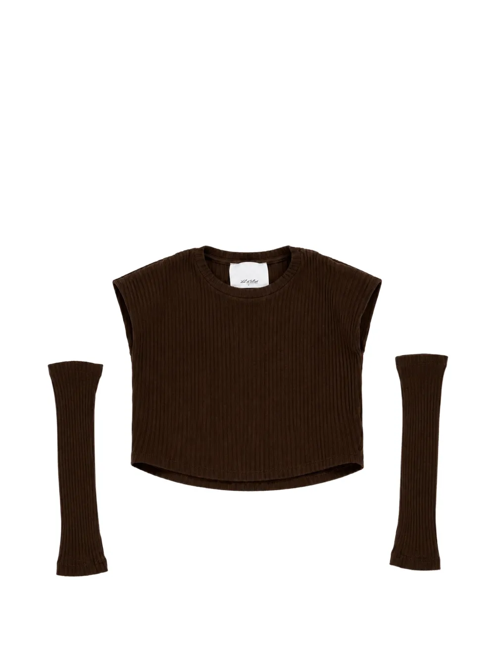 Miss Grant Kids ribbed-knit detachable-sleeve sweat Bruin