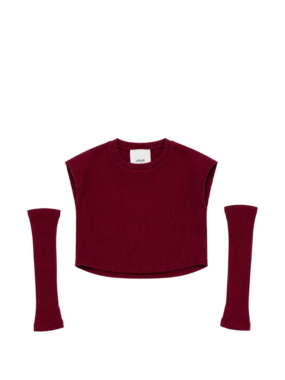 Miss Grant Kids ribbed-knit detachable-sleeve top - Rosso