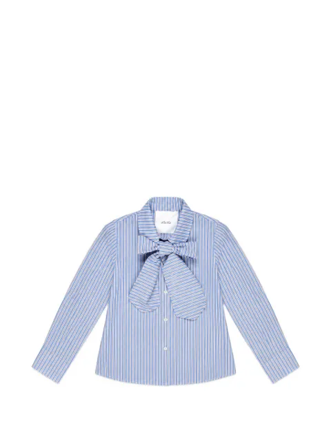 Miss Grant Kids bow-detail striped shirt