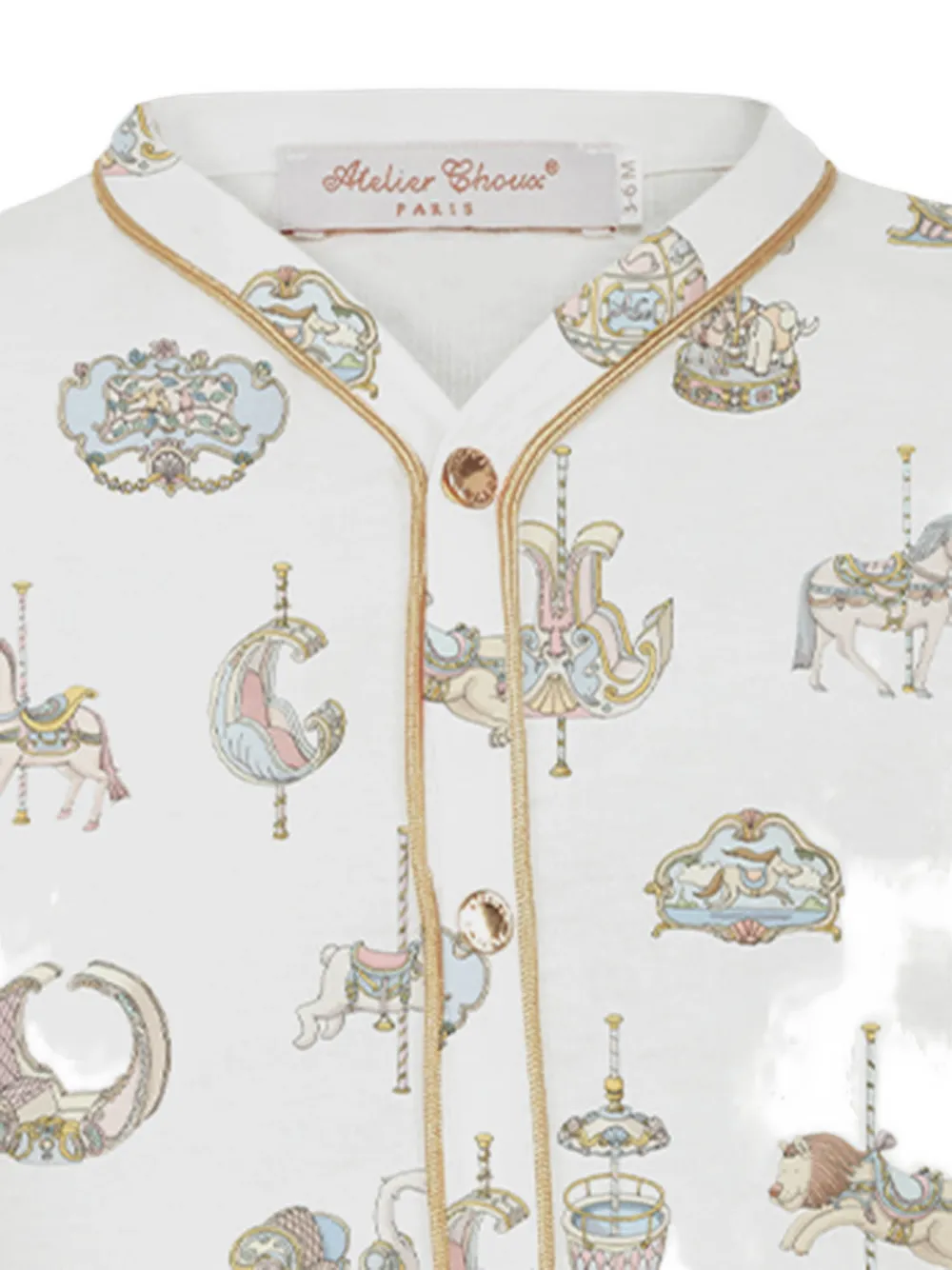 Atelier Choux Carrousel pyjama met print Wit