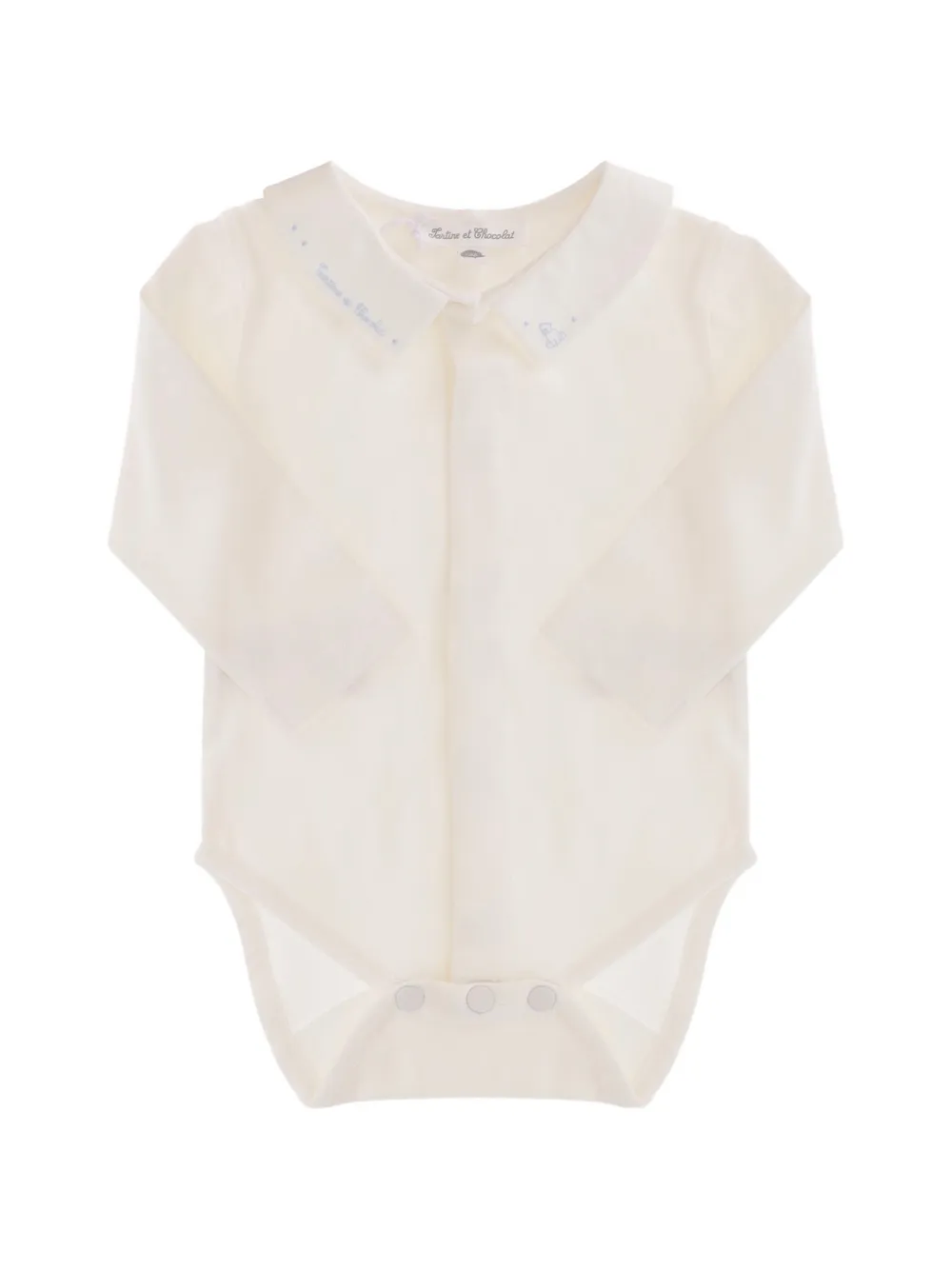 Tartine Et Chocolat embroidered-collar long-sleeve bodysuit - Toni neutri