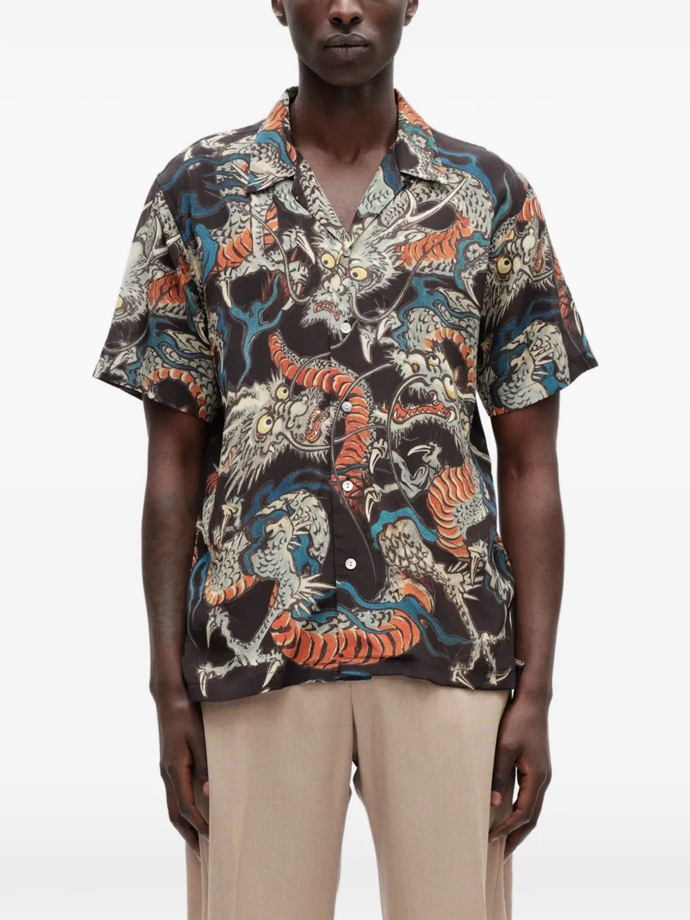 Endless Joy Tiga Naga Silk Shirt In Multi