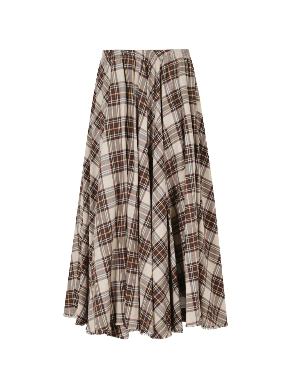 Department 5 Alice check frayed-hem midi skirt - Toni neutri