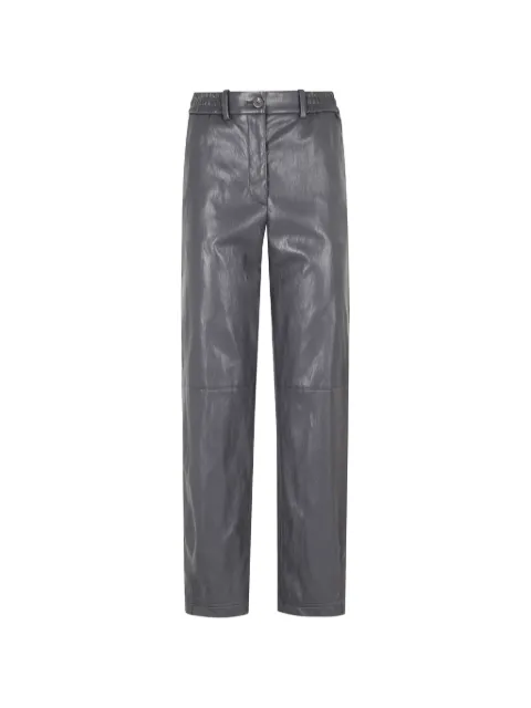 Herno elasticated-waistband faux-leather trousers