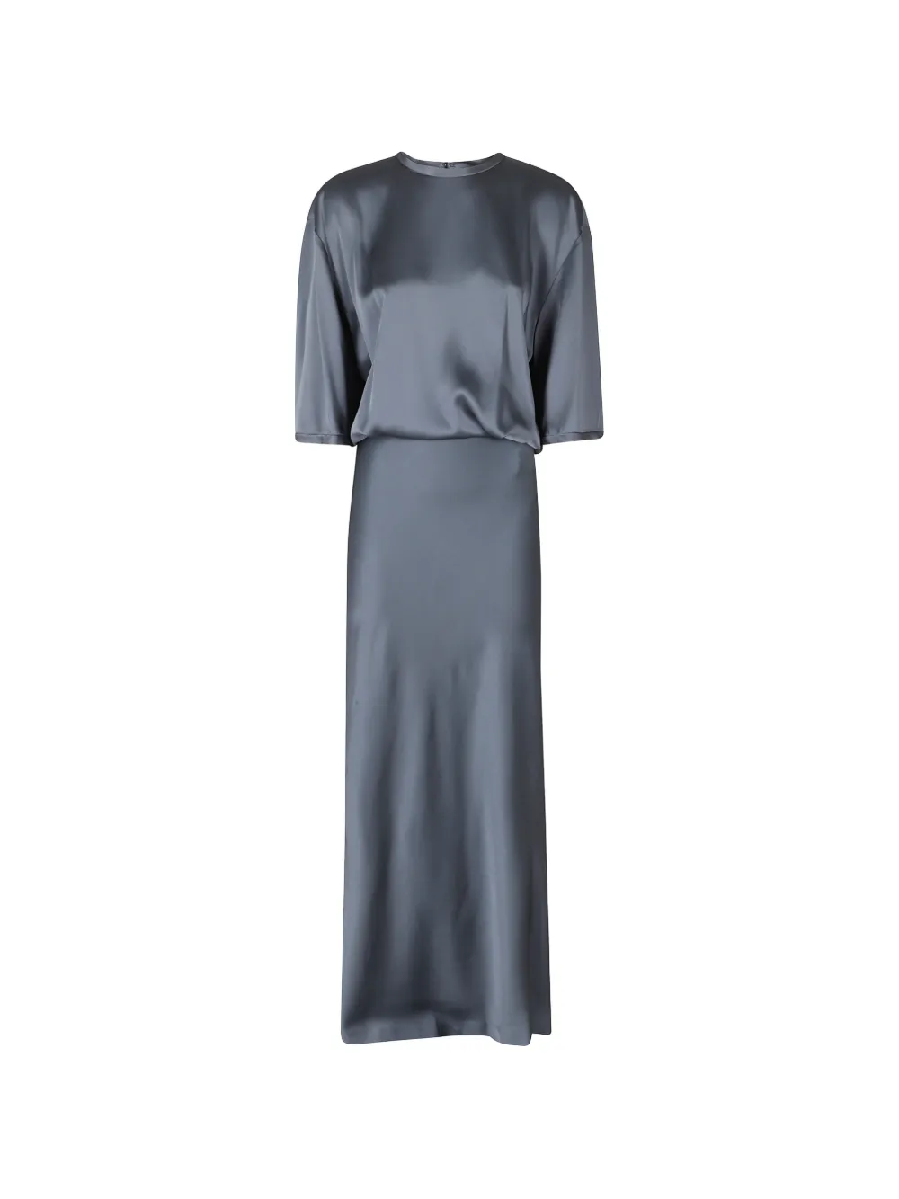 Semicouture Karisse maxi-jurk met open achterkant en satijnen afwerking Grijs