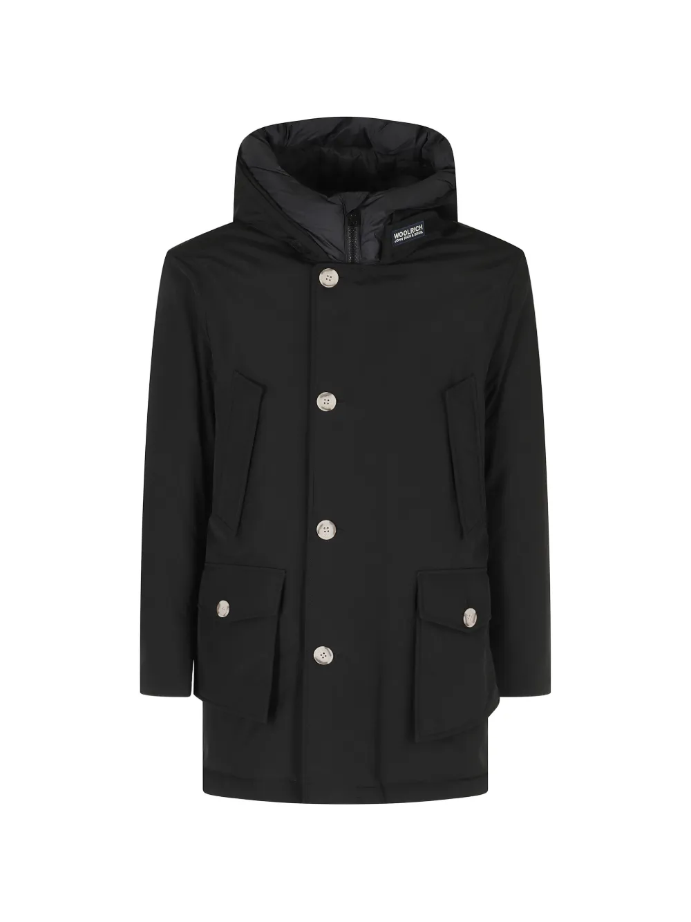 Woolrich hooded button-fastening coat - Nero