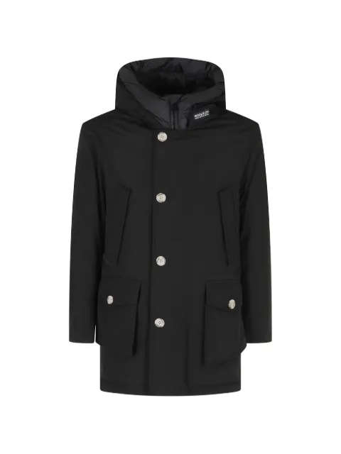 Woolrich hooded button-fastening coat