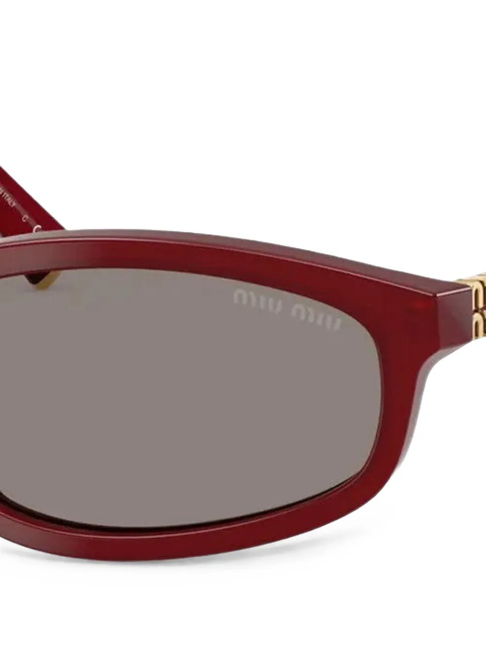Miu Eyewear Regard zonnebril met ovaal montuur Rood