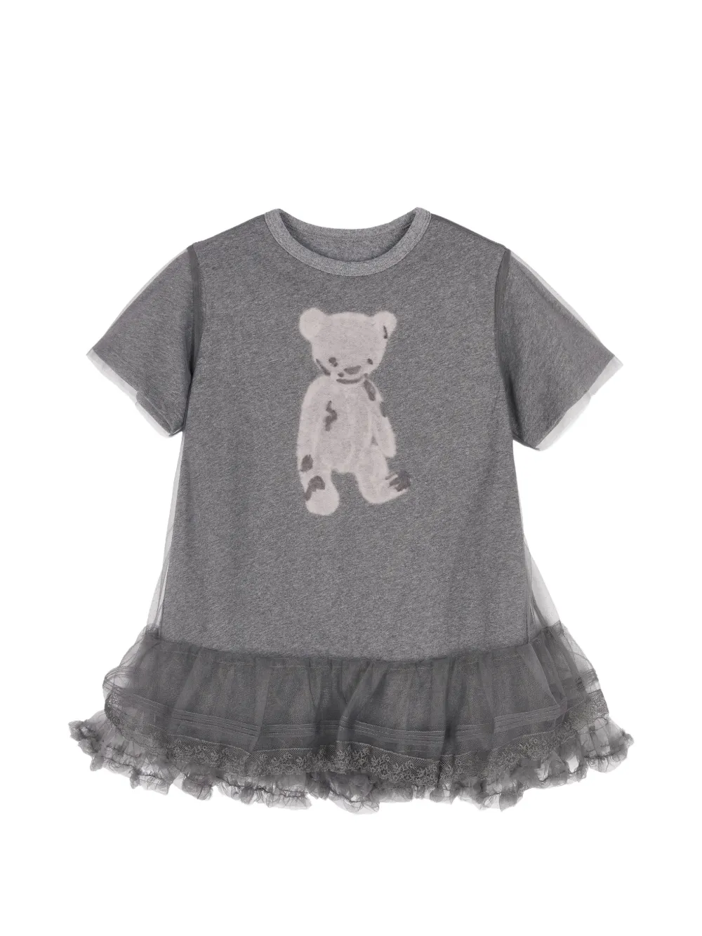 Jnby by JNBY Jurk met beerprint en ruches Grijs