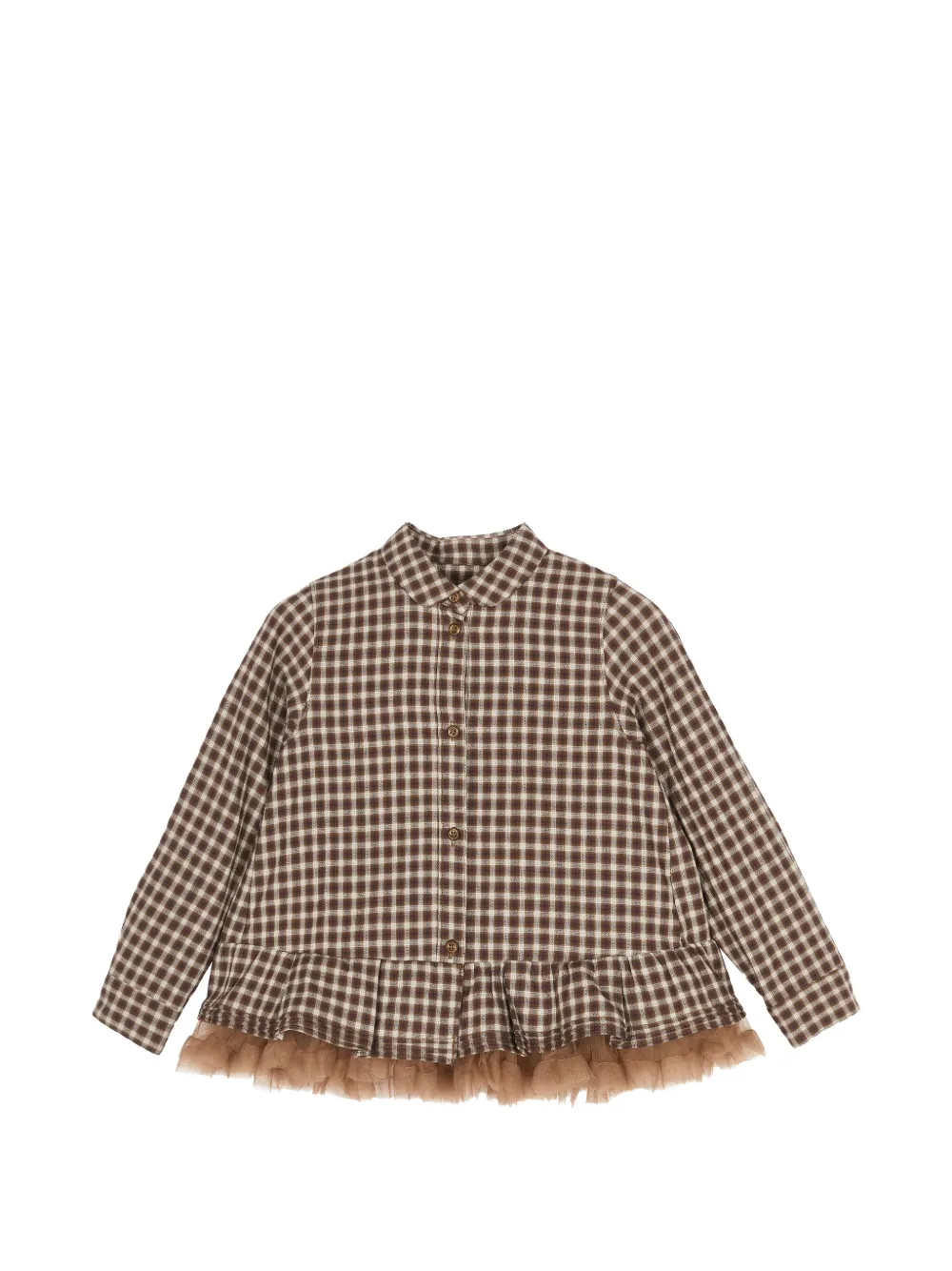jnby by JNBY Camicia jacquard con ruches - Marrone