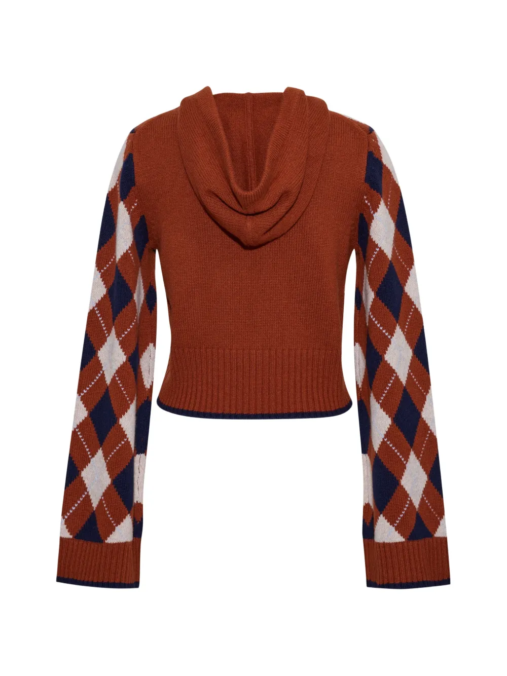Cara Oakley gebreide hoodie met argyle-patroon Bruin