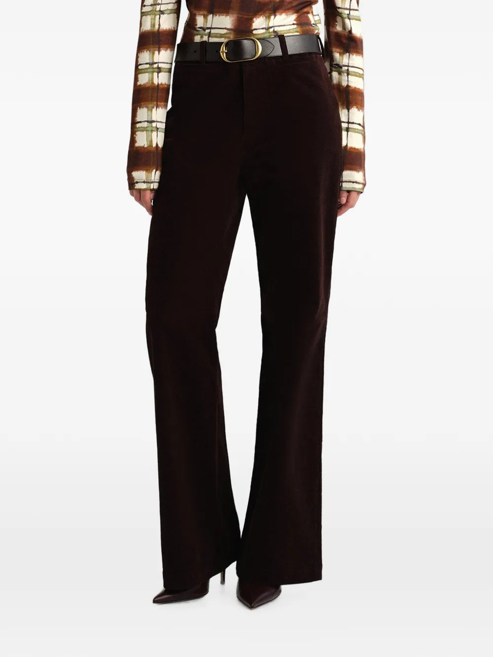 Cara Annie flared ribfluwelen broek Bruin