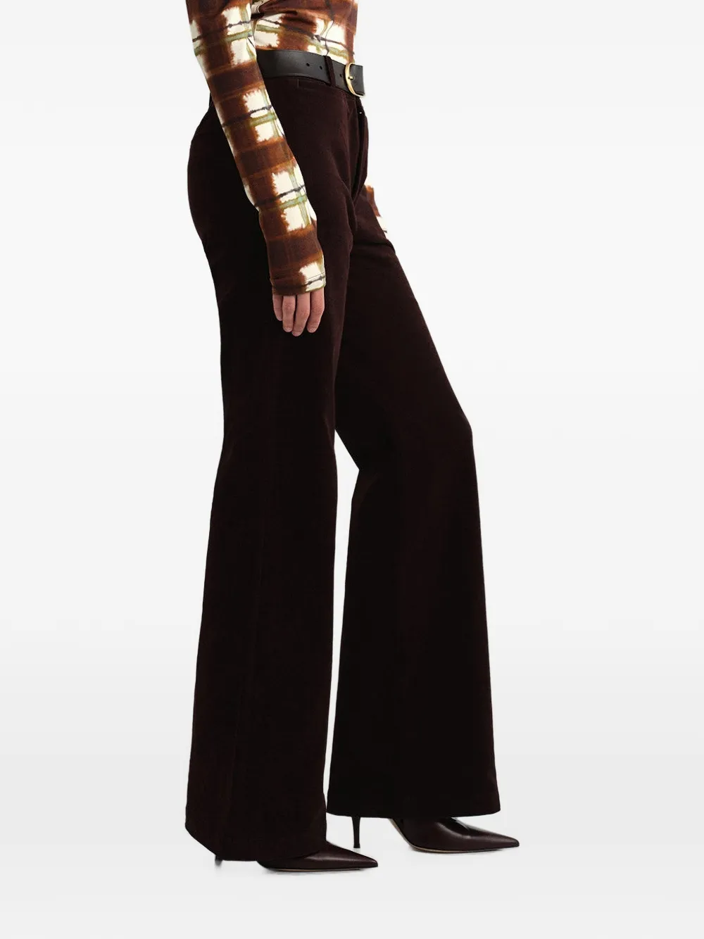Cara Annie flared ribfluwelen broek Bruin